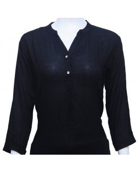 Imported Georgette Top without print - Black